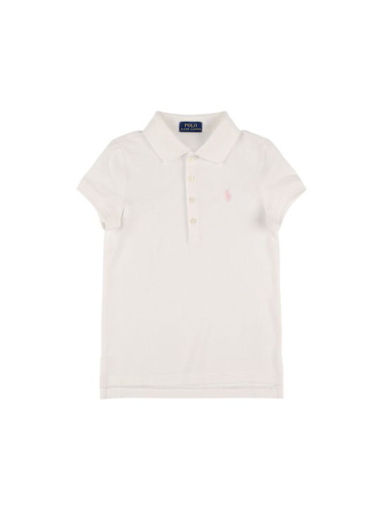 Polo Ralph Lauren: コットンブレンドピケポロTシャツ - ホワイト - kids-boys_0 | Luisa Via Roma
