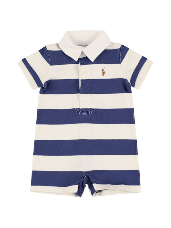 Polo Ralph Lauren: Tutina in cotone piqué con logo - kids-boys_0 | Luisa Via Roma