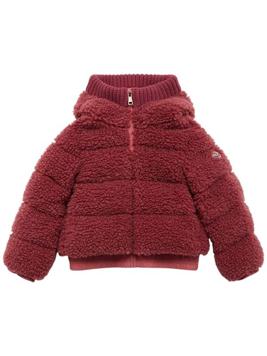 Moncler: Adalbertas tech teddy down jacket - kids-girls_0 | Luisa Via Roma