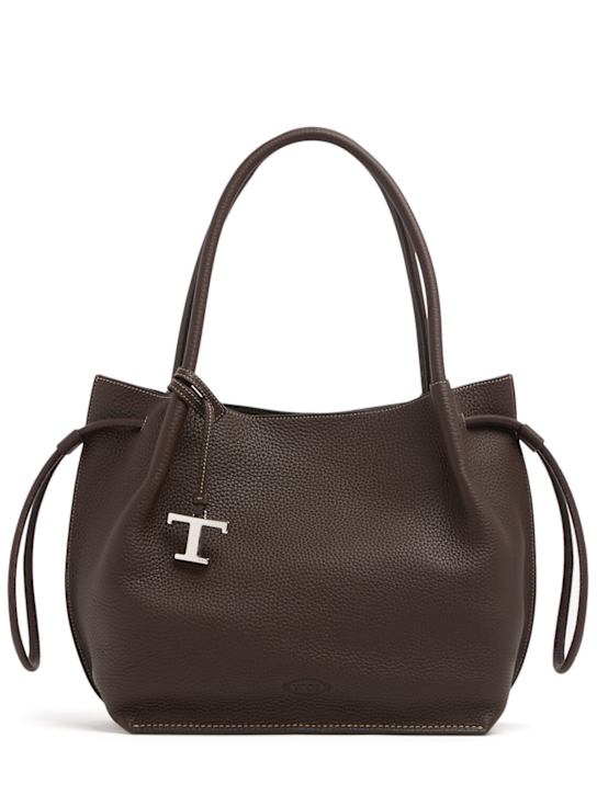 Tod's: Medium Buz leather tote bag - Marrone Africa - women_0 | Luisa Via Roma