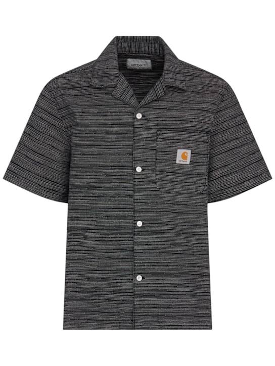 Carhartt WIP: Gellar short sleeve jacquard shirt - Gellar Stripe - men_0 | Luisa Via Roma