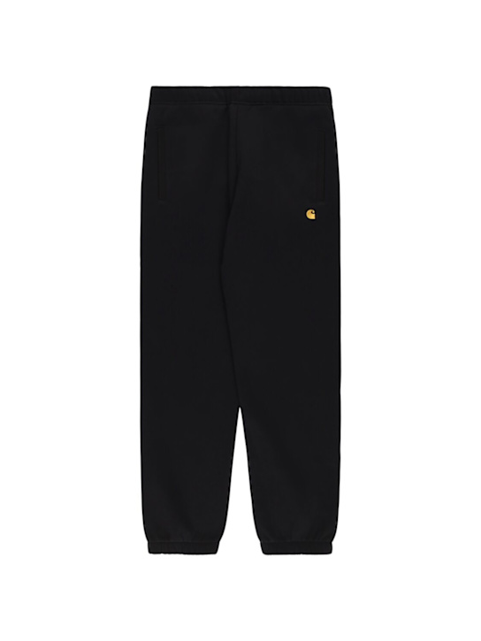 Carhartt WIP: Chase cotton blend sweatpants - Black - kids-boys_0 | Luisa Via Roma