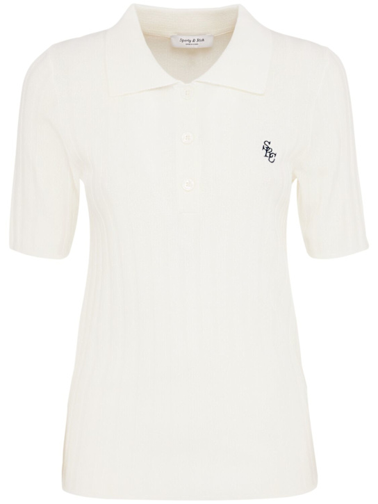 Sporty & Rich: SRC ribbed polo - women_0 | Luisa Via Roma