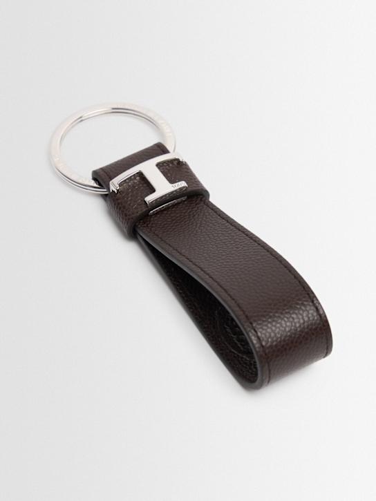 Tod's: T leather key holder - men_1 | Luisa Via Roma