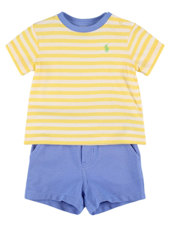 Polo Ralph Lauren: T-shirt e shorts in jersey di cotone stretch - kids-boys_0 | Luisa Via Roma