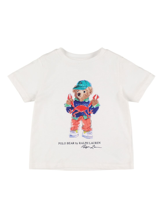 Polo Ralph Lauren: T-shirt in jersey di cotone con stampa - kids-boys_0 | Luisa Via Roma