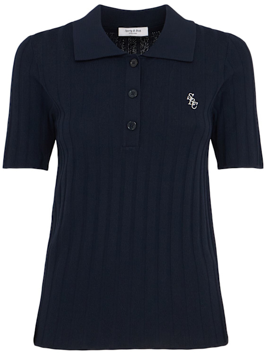 Sporty & Rich: SRC ribbed polo - women_0 | Luisa Via Roma