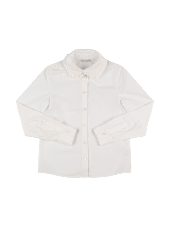 Dolce&Gabbana: Cotton poplin shirt - ホワイト - kids-girls_0 | Luisa Via Roma