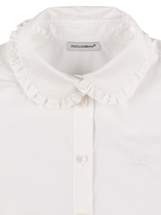 Dolce&Gabbana: Cotton poplin shirt - ホワイト - kids-girls_1 | Luisa Via Roma