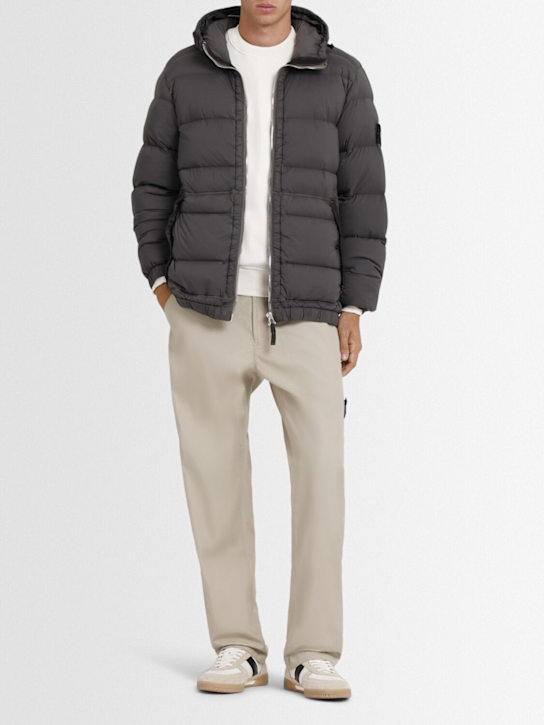Stone Island: Nylon down jacket - Lead Grey - men_1 | Luisa Via Roma