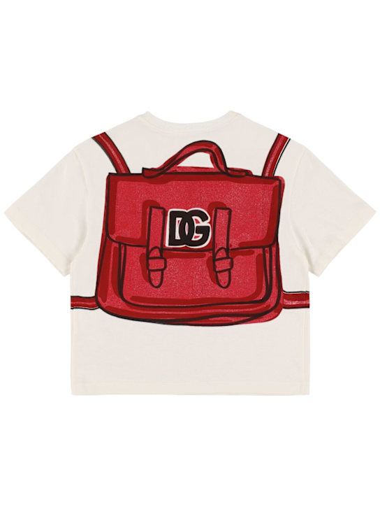 Dolce&Gabbana: Printed cotton jersey t-shirt - ホワイト - kids-girls_1 | Luisa Via Roma