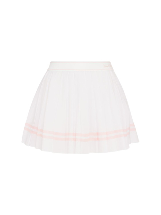 Sporty & Rich: Vendome Script pleated skirt - White - women_0 | Luisa Via Roma