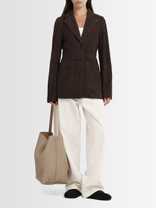Róhe: Cinched suede blazer - women_1 | Luisa Via Roma