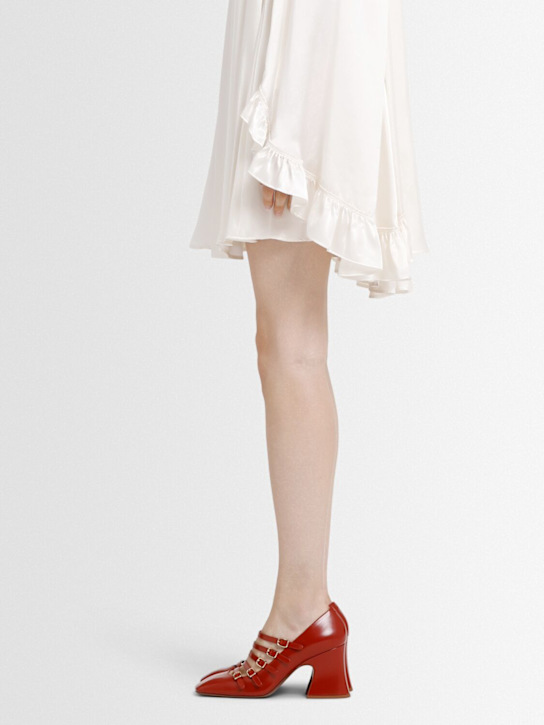Chloé: 80mm Patent leather pumps - Red - women_1 | Luisa Via Roma