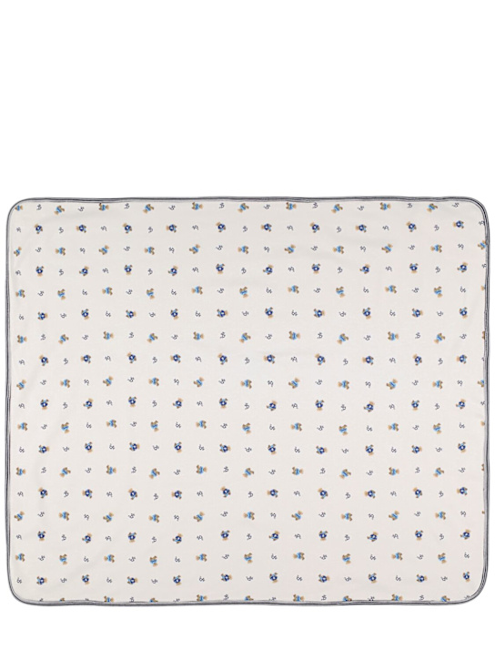 Polo Ralph Lauren: Printed cotton blanket - White/Blue - kids-boys_0 | Luisa Via Roma