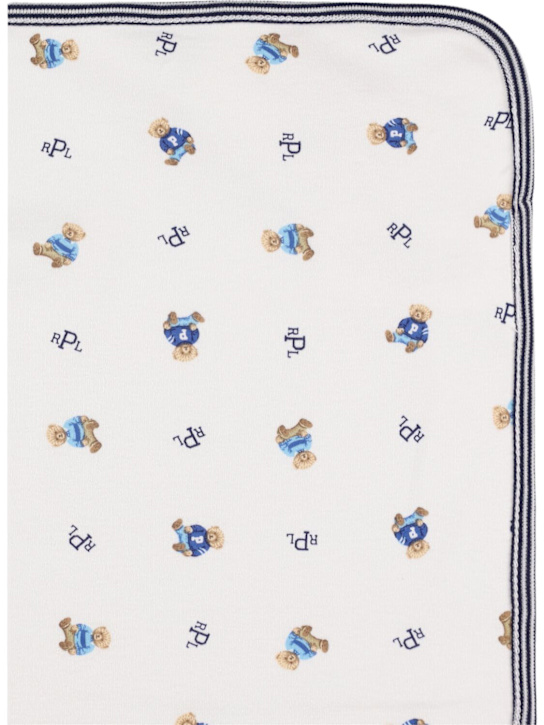 Polo Ralph Lauren: Printed cotton blanket - White/Blue - kids-boys_1 | Luisa Via Roma