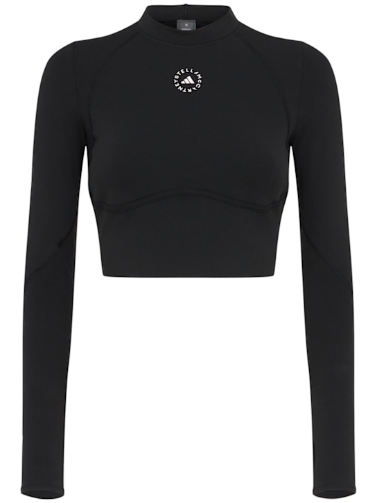 adidas By Stella McCartney: True Strength recycled tech sports top - ブラック - women_0 | Luisa Via Roma