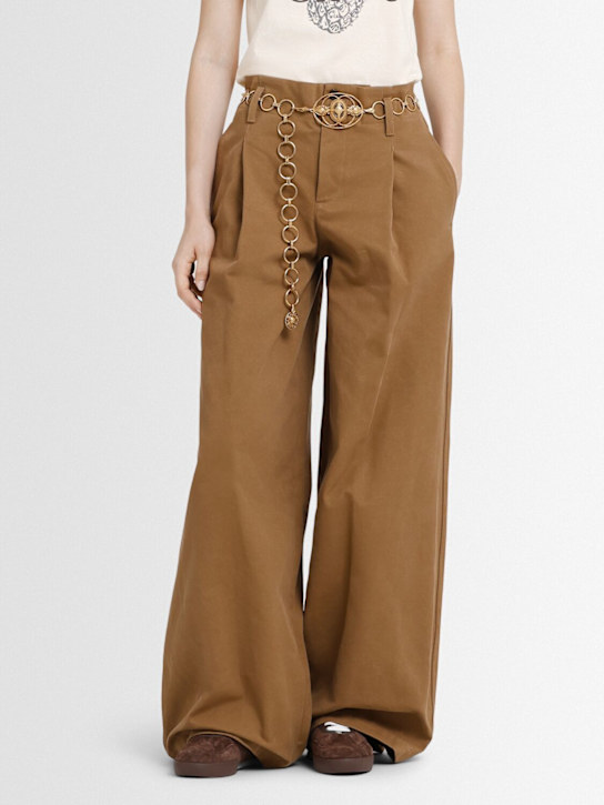 Chloé: Kick leather lace-up low sneakers - women_1 | Luisa Via Roma