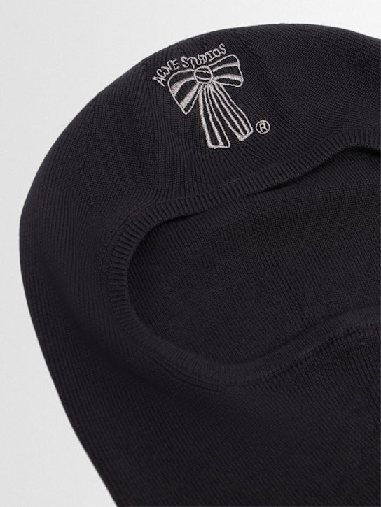 Acne Studios: Merino wool balaclava hat - Black - men_1 | Luisa Via Roma