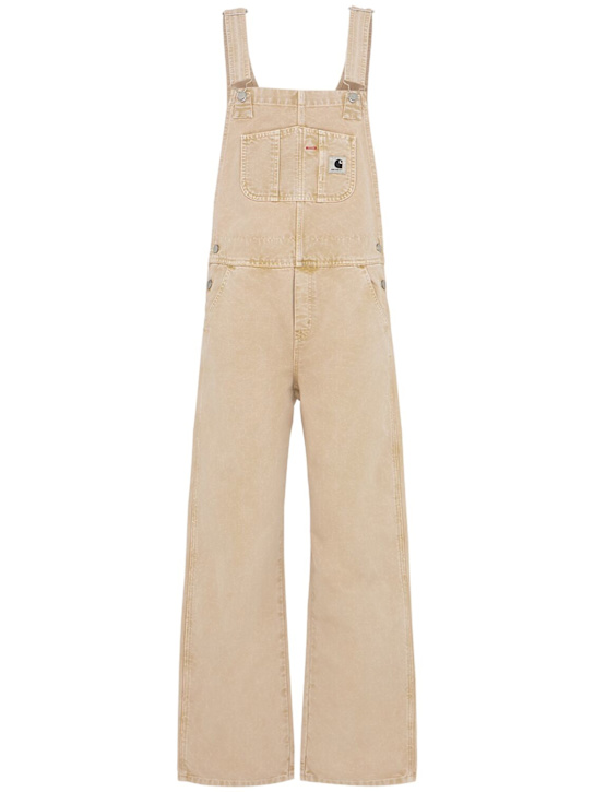 Carhartt WIP: Dearborn cotton canvas overalls - Beige - women_0 | Luisa Via Roma
