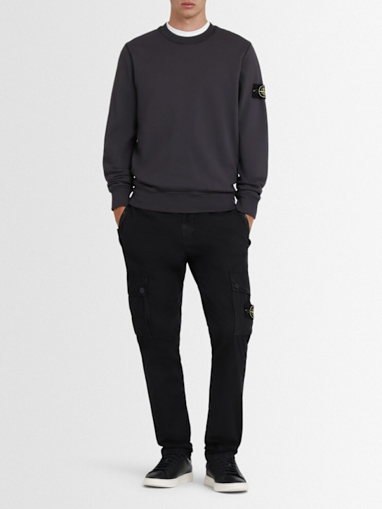 Stone Island: Cotton sweatshirt - Lead Grey - men_1 | Luisa Via Roma