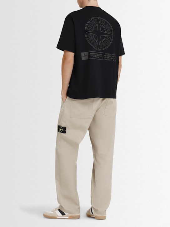 Stone Island: S/s cotton jersey t-shirt - Black - men_1 | Luisa Via Roma