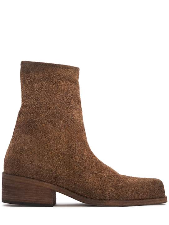 Marsell: Cassello suede boots - Dark Brown - men_0 | Luisa Via Roma