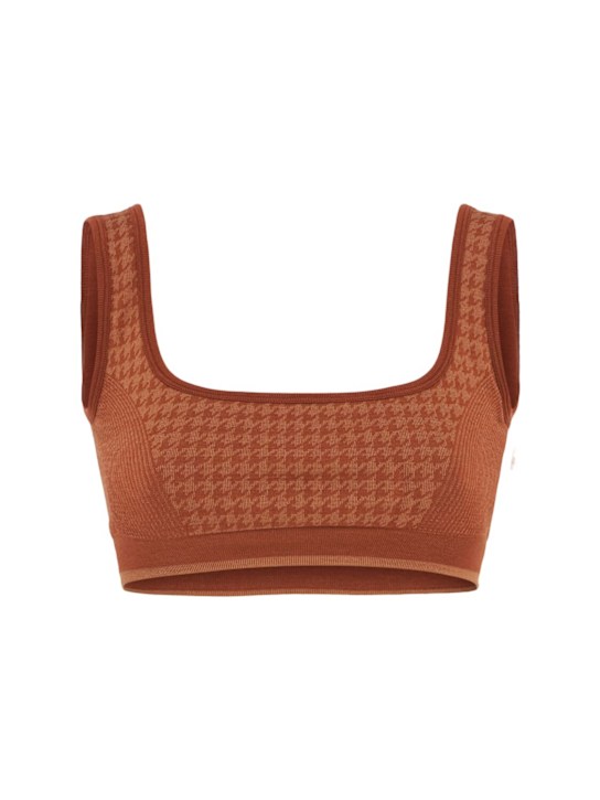 Nagnata: Wool blend houndstooth bralette - Spice - women_0 | Luisa Via Roma