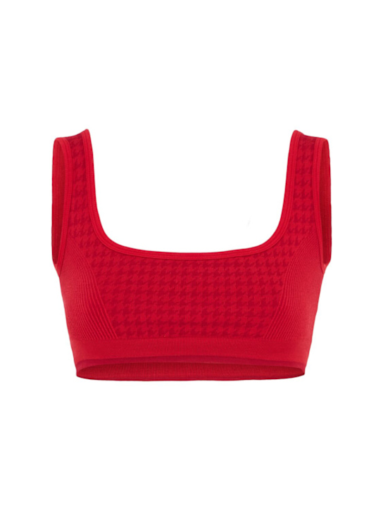 Nagnata: Wool blend houndstooth bralette - Crimson - women_0 | Luisa Via Roma