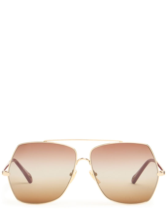 Chloé: Aly metal sunglasses - women_0 | Luisa Via Roma
