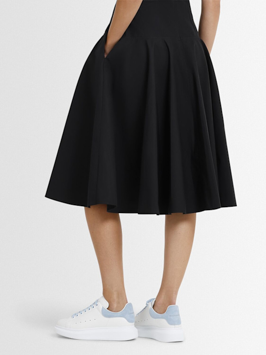 McQueen: Oversized leather sneakers - White/Blue - women_1 | Luisa Via Roma