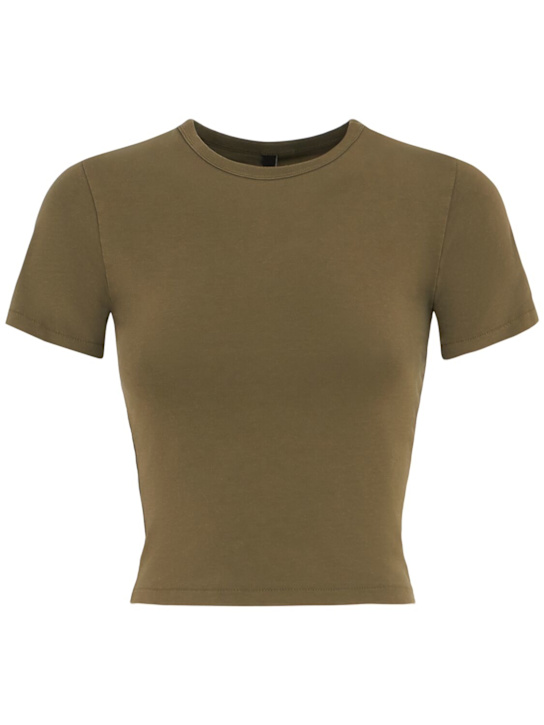 Entire Studios: Micro cropped t-shirt - Green - women_0 | Luisa Via Roma