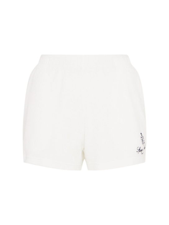 Sporty & Rich: Vendome cotton terry shorts - ホワイト - women_0 | Luisa Via Roma
