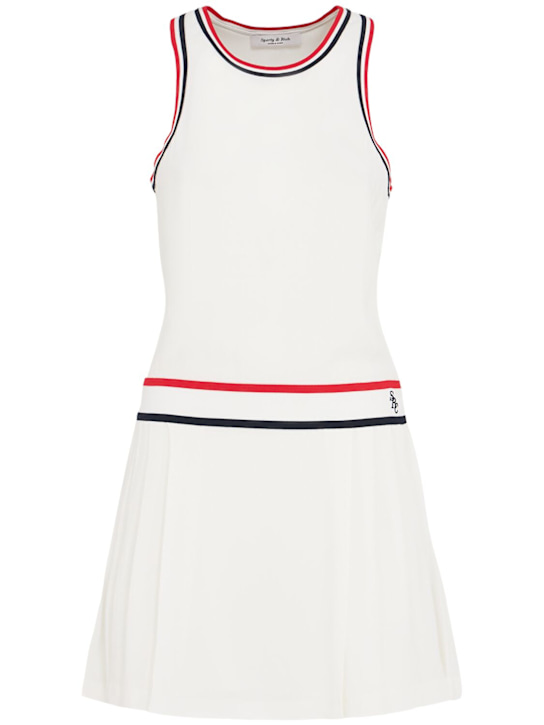 Sporty & Rich: SRC Phoebe tennis dress - White/Navy/Fire - women_0 | Luisa Via Roma