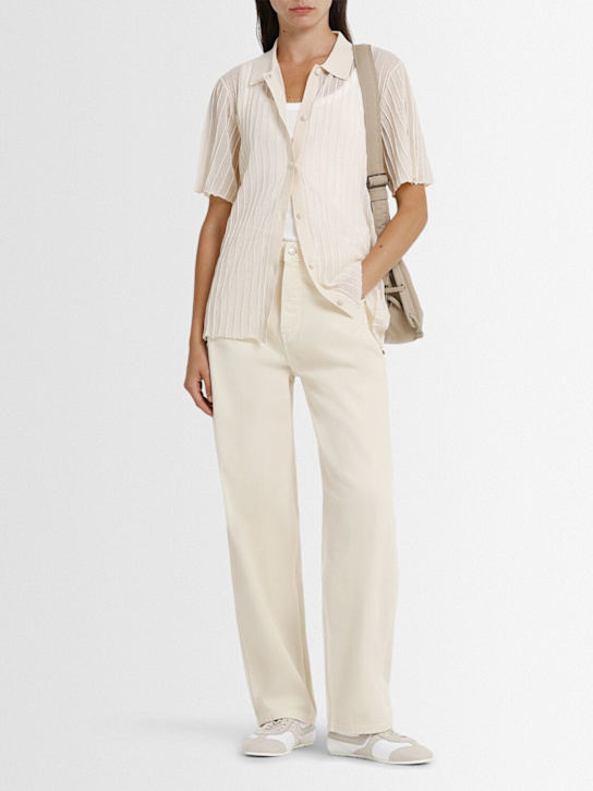 Nagnata: Vegetable dye utility jeans - Bone White - women_1 | Luisa Via Roma