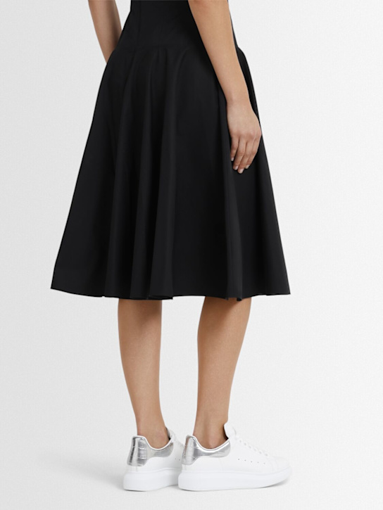 McQueen: Oversized leather sneakers - White/Silver - women_1 | Luisa Via Roma