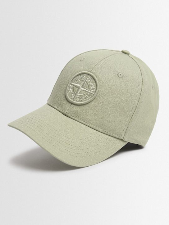Stone Island: Cotton baseball cap - Sage - men_1 | Luisa Via Roma