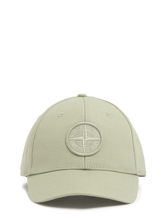 Stone Island: Cotton baseball cap - Sage - men_0 | Luisa Via Roma