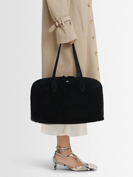 Toteme: Day suede tote bag - Black - women_1 | Luisa Via Roma