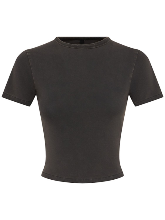 Entire Studios: Micro cropped t-shirt - Black - women_0 | Luisa Via Roma