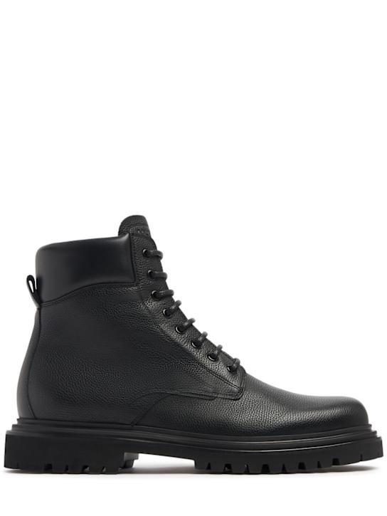 Dolce&Gabbana: Leather high boots - men_0 | Luisa Via Roma