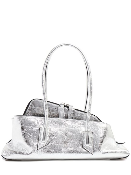 The Attico: Small La Passeggiata leather bag - Silver - women_0 | Luisa Via Roma
