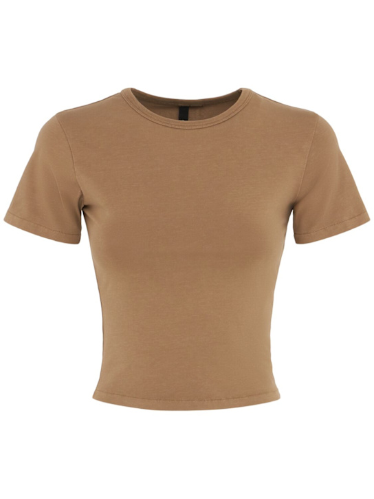 Entire Studios: Micro cropped t-shirt - Beige - women_0 | Luisa Via Roma