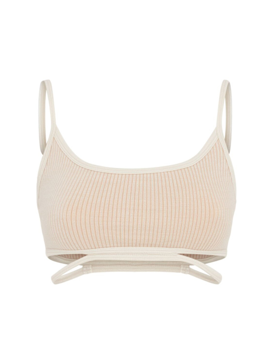 Nagnata: Splice wool blend bralette - Bone White - women_0 | Luisa Via Roma