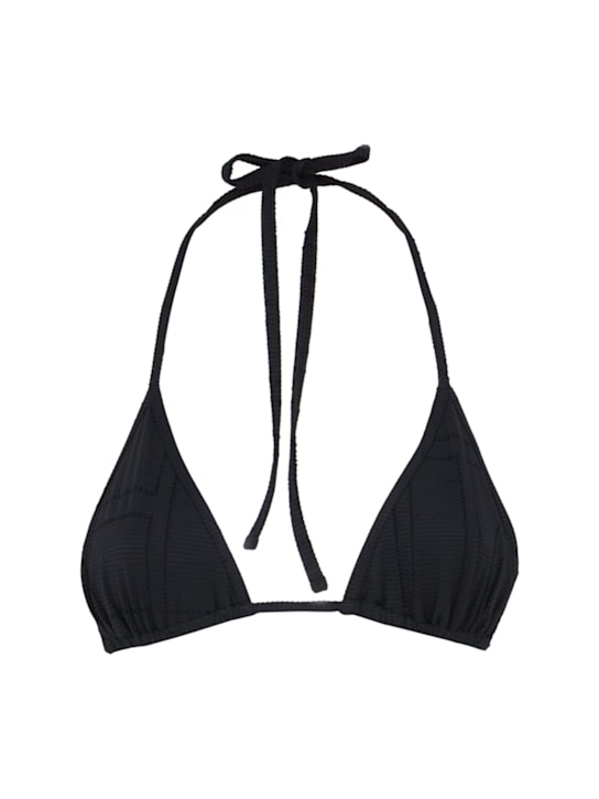 Toteme: Monogram pointelle bikini top - Black - women_0 | Luisa Via Roma