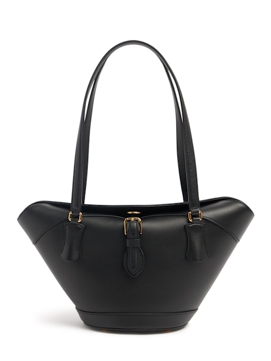Dolce&Gabbana: Leather shoulder bag - Black - women_0 | Luisa Via Roma