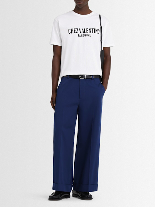 Valentino: Logo cotton jersey t-shirt - men_1 | Luisa Via Roma