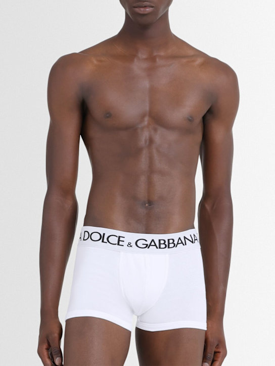 Dolce&Gabbana: Pack of 2 logo cotton boxer briefs - men_1 | Luisa Via Roma
