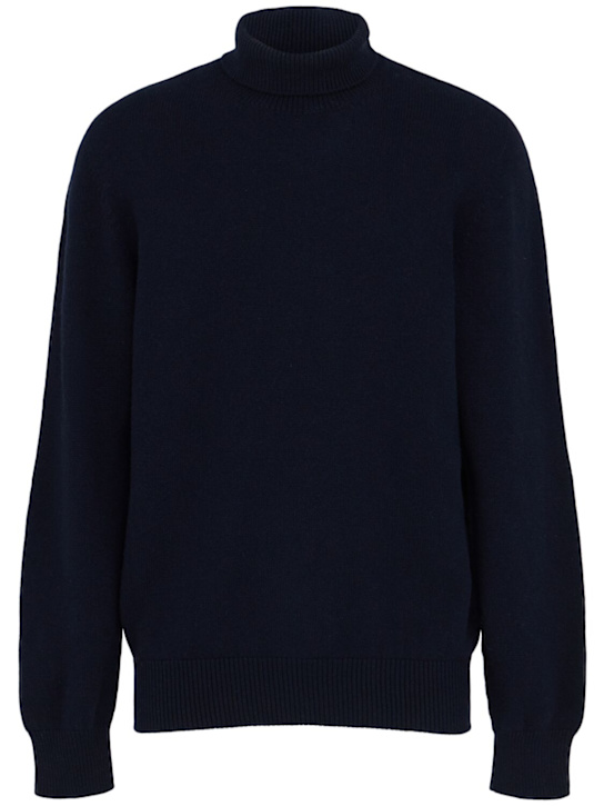 Laneus: Knitted turtleneck sweater - Navy - men_0 | Luisa Via Roma