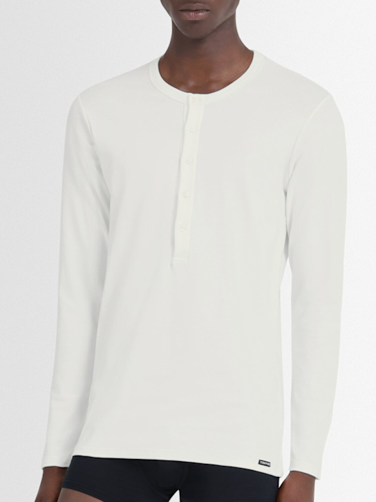 Tom Ford: Henley long sleeve jersey t-shirt - White - men_1 | Luisa Via Roma
